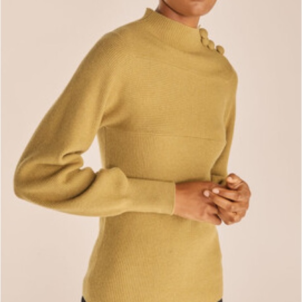 SOLD Rebecca Taylor MIXED RIB MOCK NECK SWEATER NWT